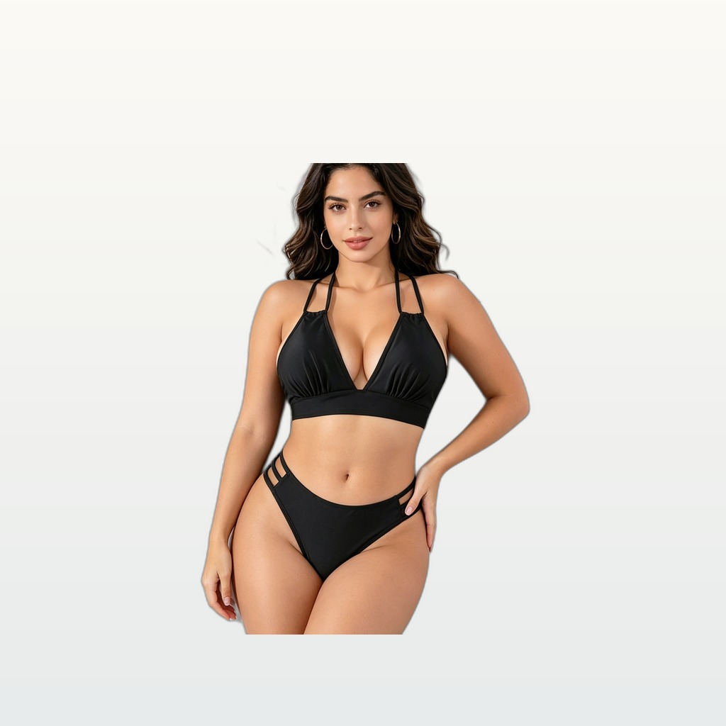 Black Cutout Bikini Set
