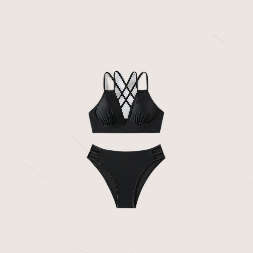 Black Cutout Bikini Set