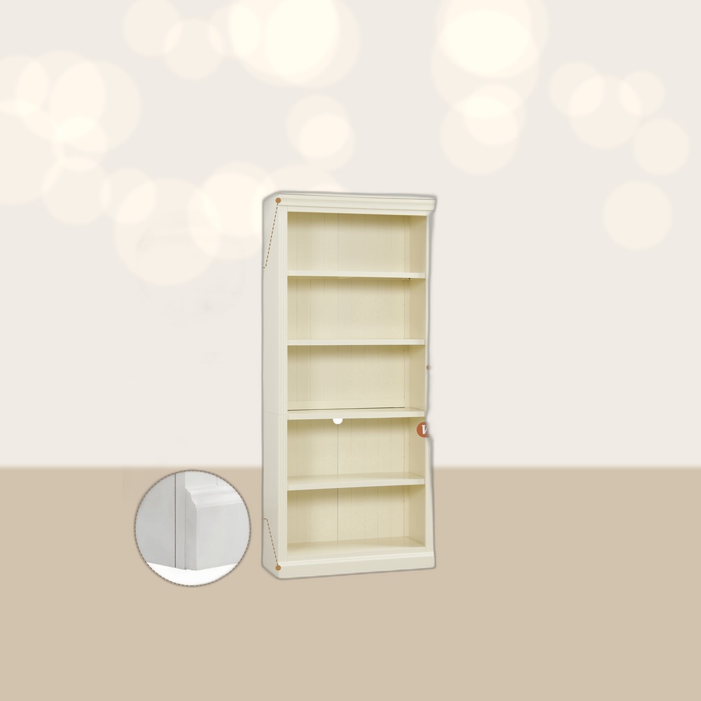 83.4 Tall Wood Bookcase With Light Strip,5-Tier Decor
