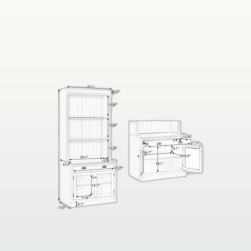 83.4Tall Bookshelf With 3 Pieces LED Lighting, Modern