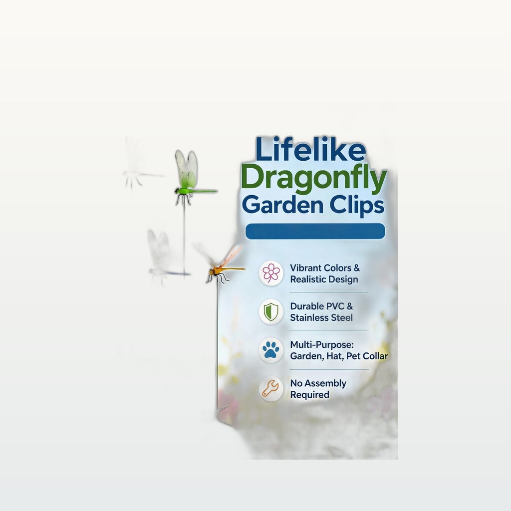 4 PCS Dragonfly Clips To Keep Bugs Away Realistic Dragonfly