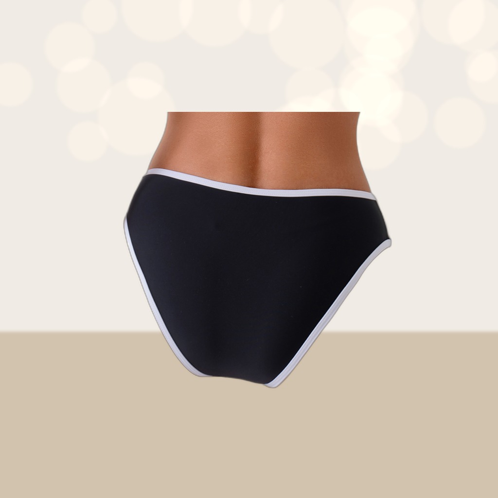 Women's Sporty Black Bikini Set, Square Neck Tank Top With