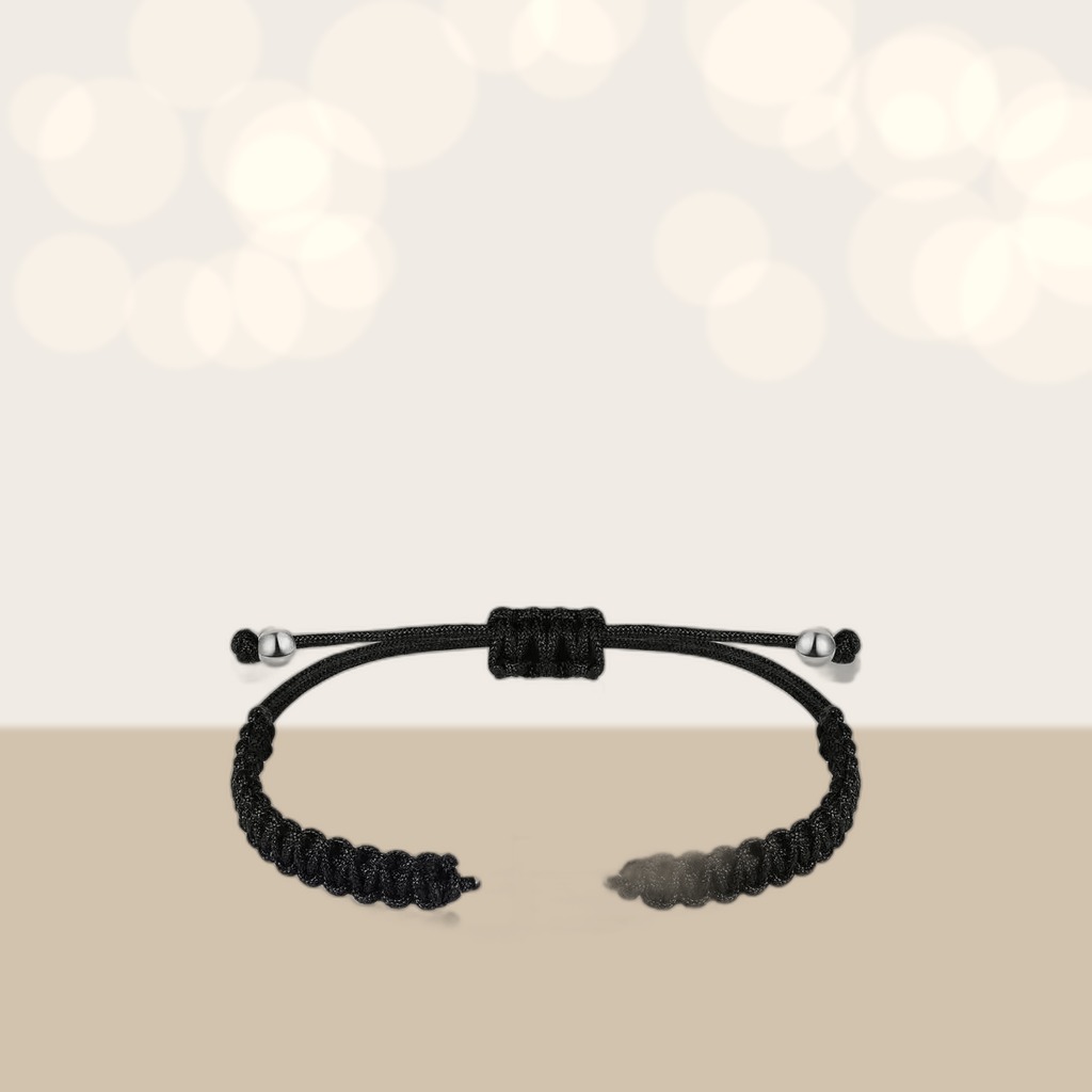 Black And White Woven Cross Couple Bracelets, Adjustable