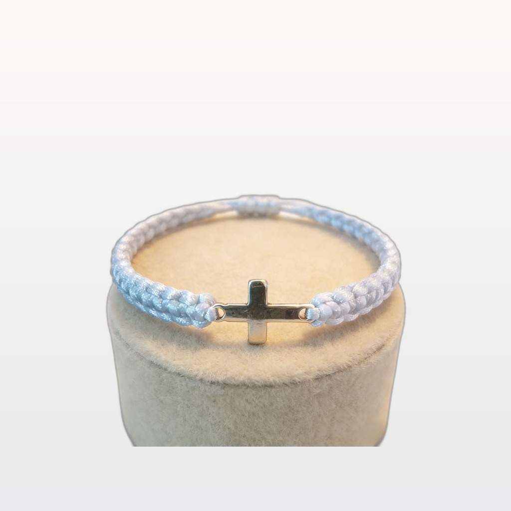 Black And White Woven Cross Couple Bracelets, Adjustable