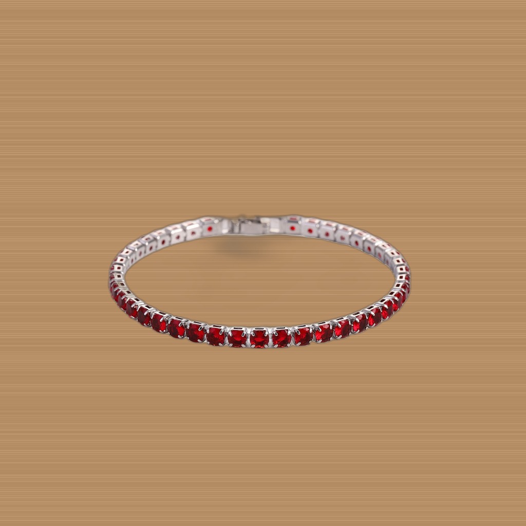 Sparkling Tennis Chain Bracelet, 14K Gold Plated Cubic
