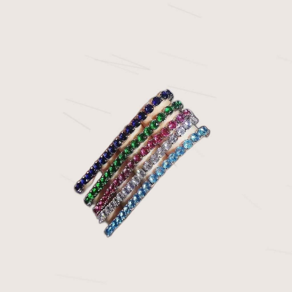 Sparkling Tennis Chain Bracelet, 14K Gold Plated Cubic