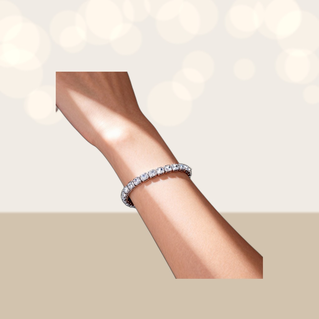Sparkling Tennis Chain Bracelet, 14K Gold Plated Cubic