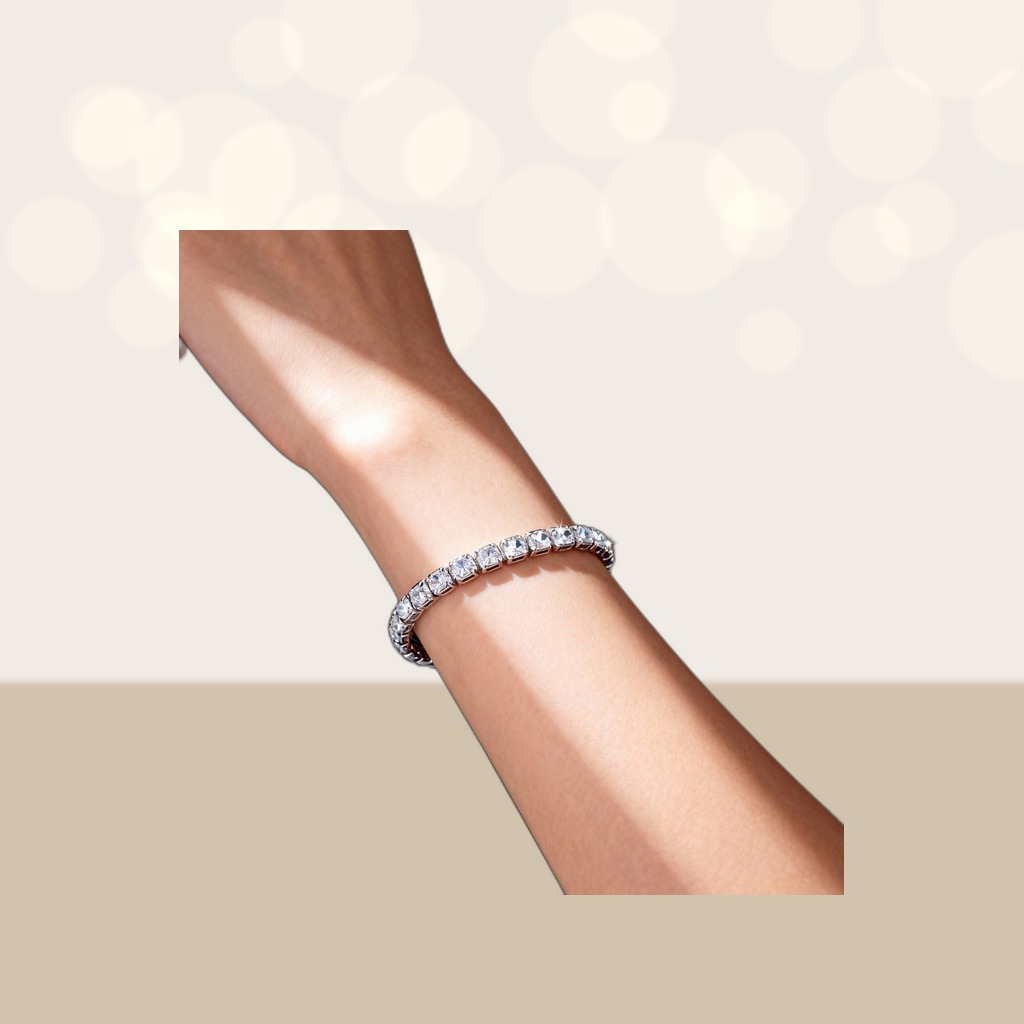 Sparkling Tennis Chain Bracelet, 14K Gold Plated Cubic