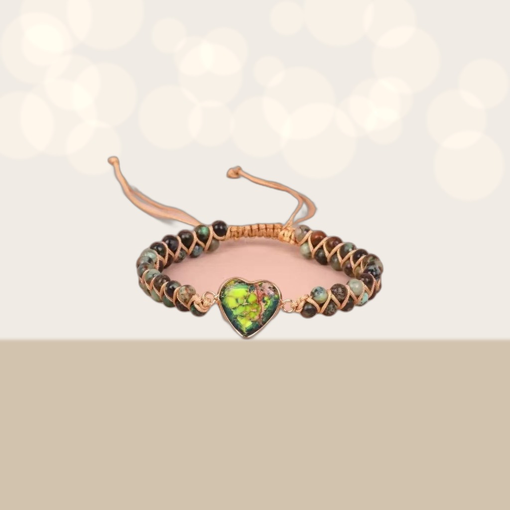 Heart Charm Beaded Bracelet