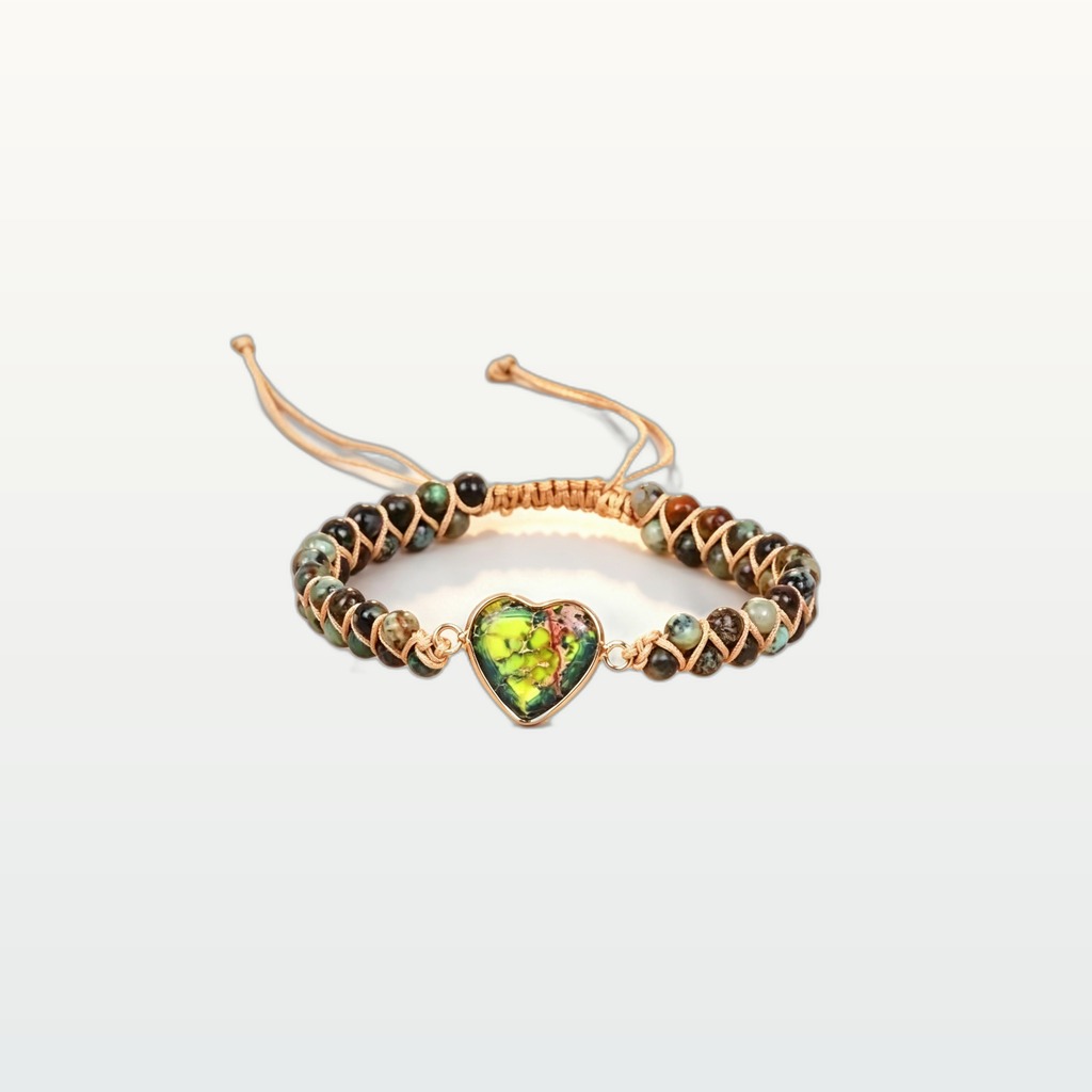 Heart Charm Beaded Bracelet