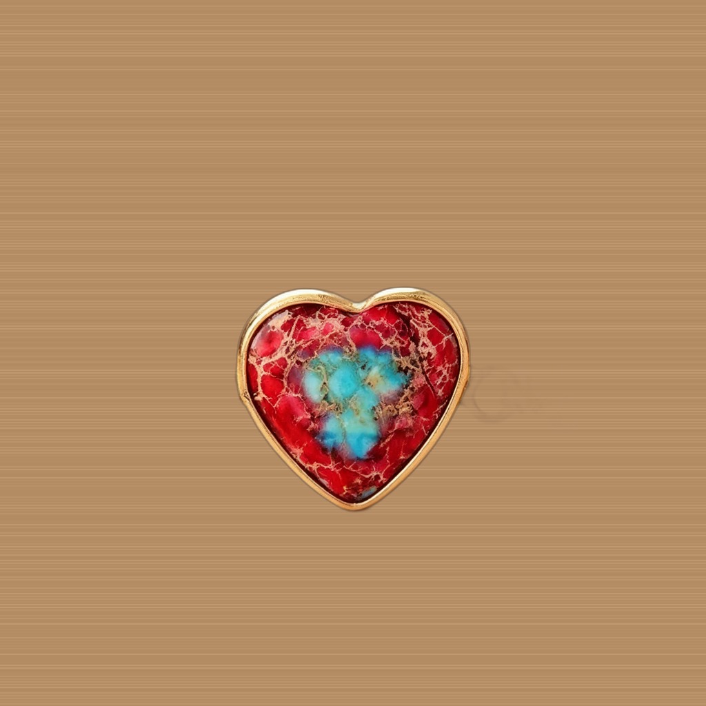Hand-woven Natural Stone Imperial Heart Bracelet, Adjustable