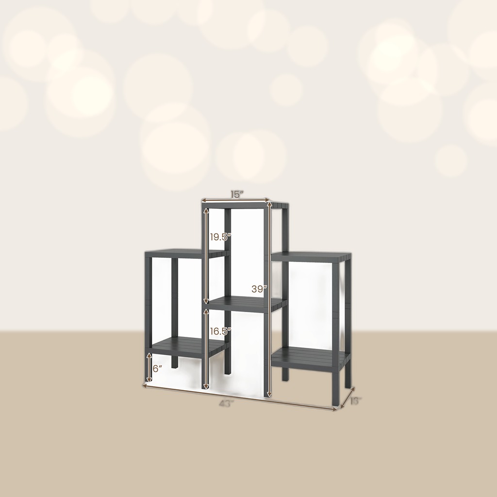 6 Tier Plastic Modular Storage Shelves For Living Room And