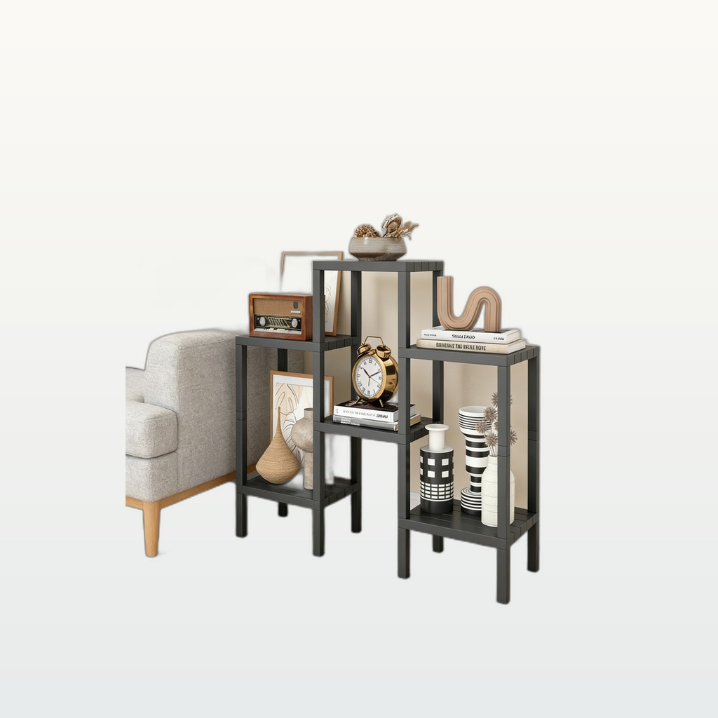 6 Tier Plastic Modular Storage Shelves For Living Room And