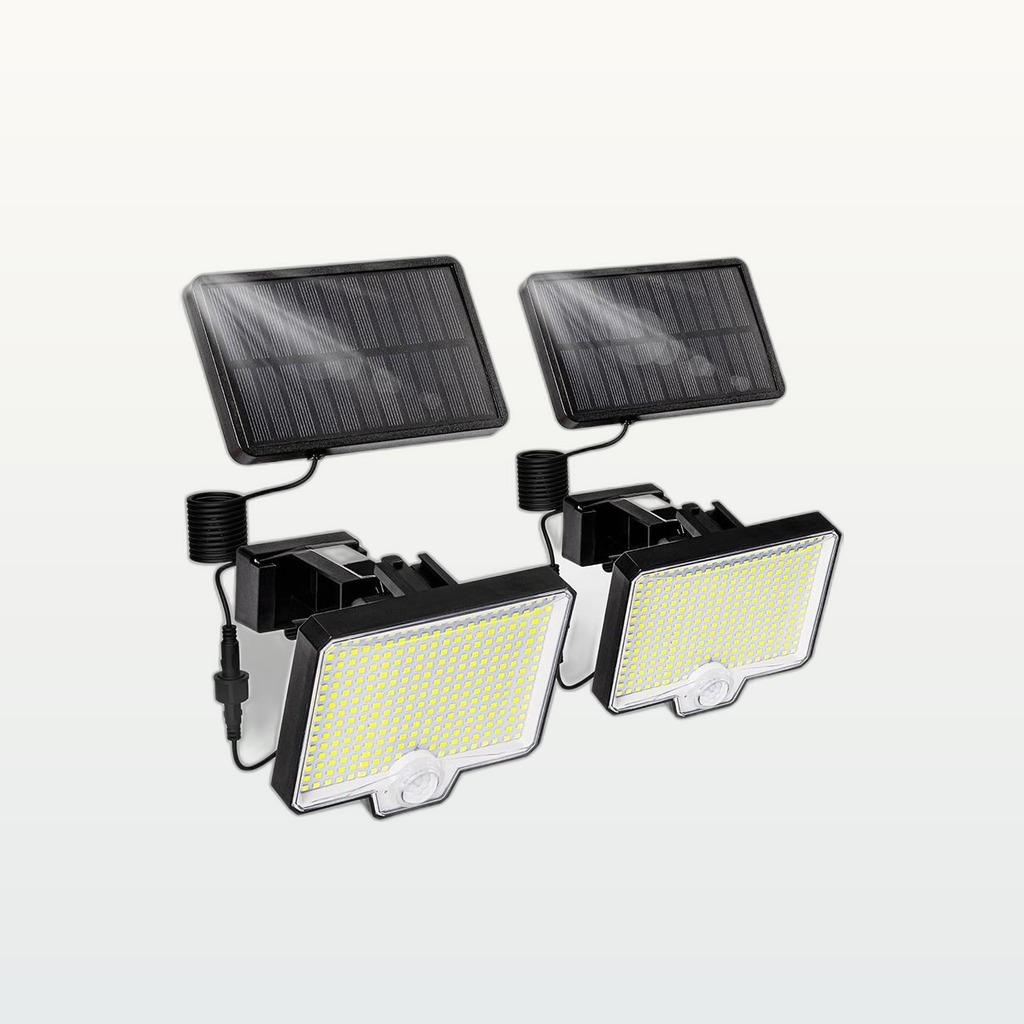 2-Pack Solar Motion Sensor Outdoor Floodlights 2600 Lumens,