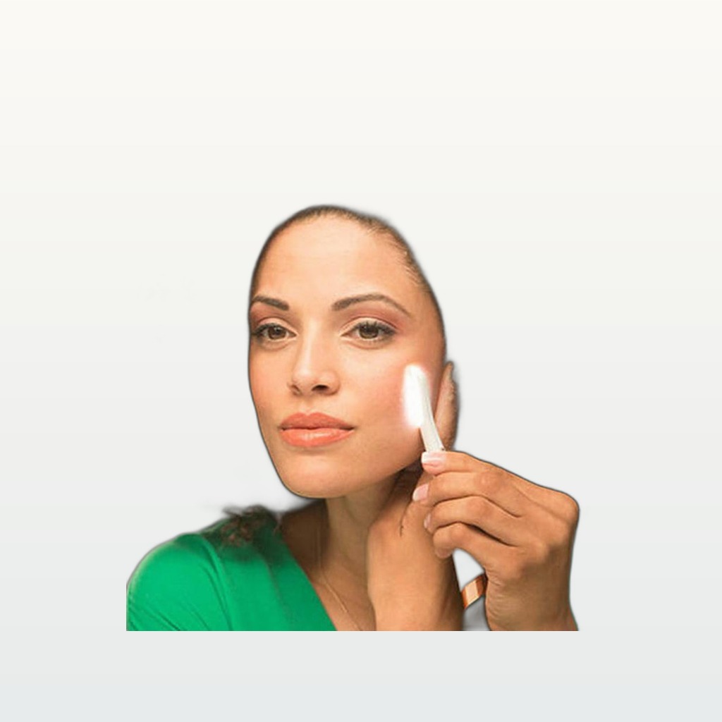 Electric Facial Hair Remover & Eyebrow Trimmer With LED Light
