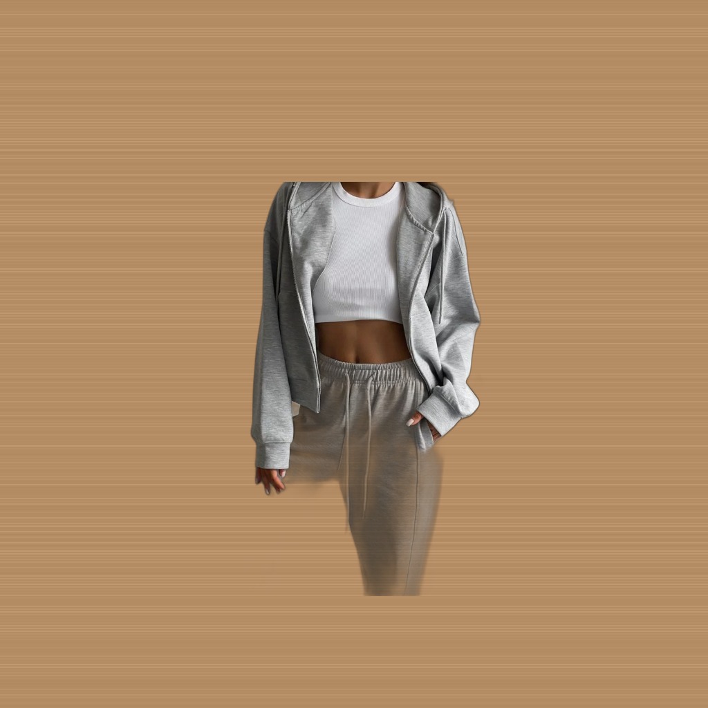 European And American Zipper Hooded Sweater With Drawstring