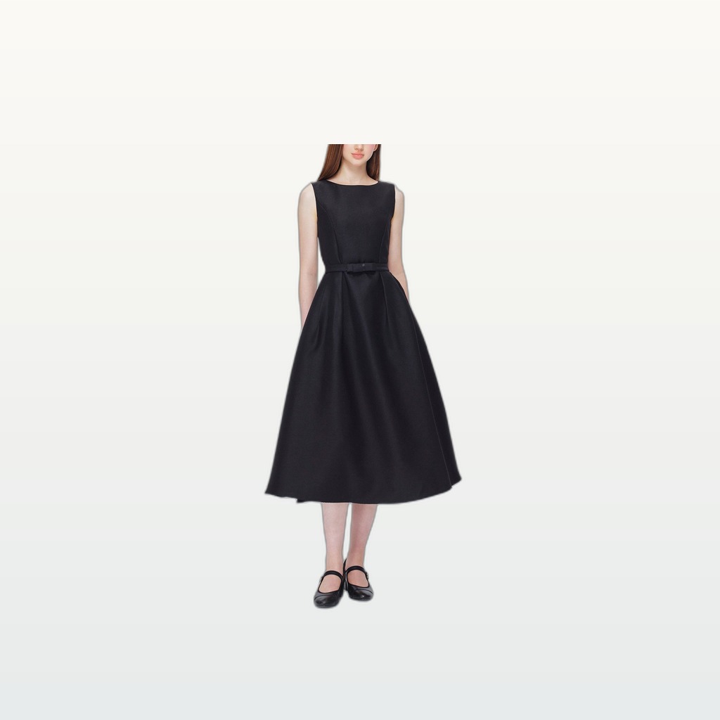 Womens Sleeveless Fitted-Waist Dress In French Style