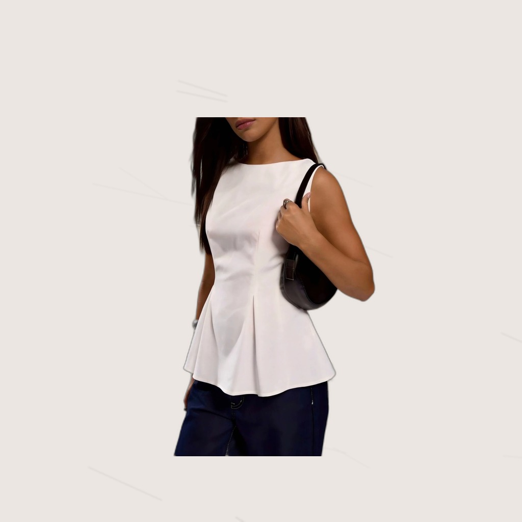 Womens Round-neck Sleeveless Shirt