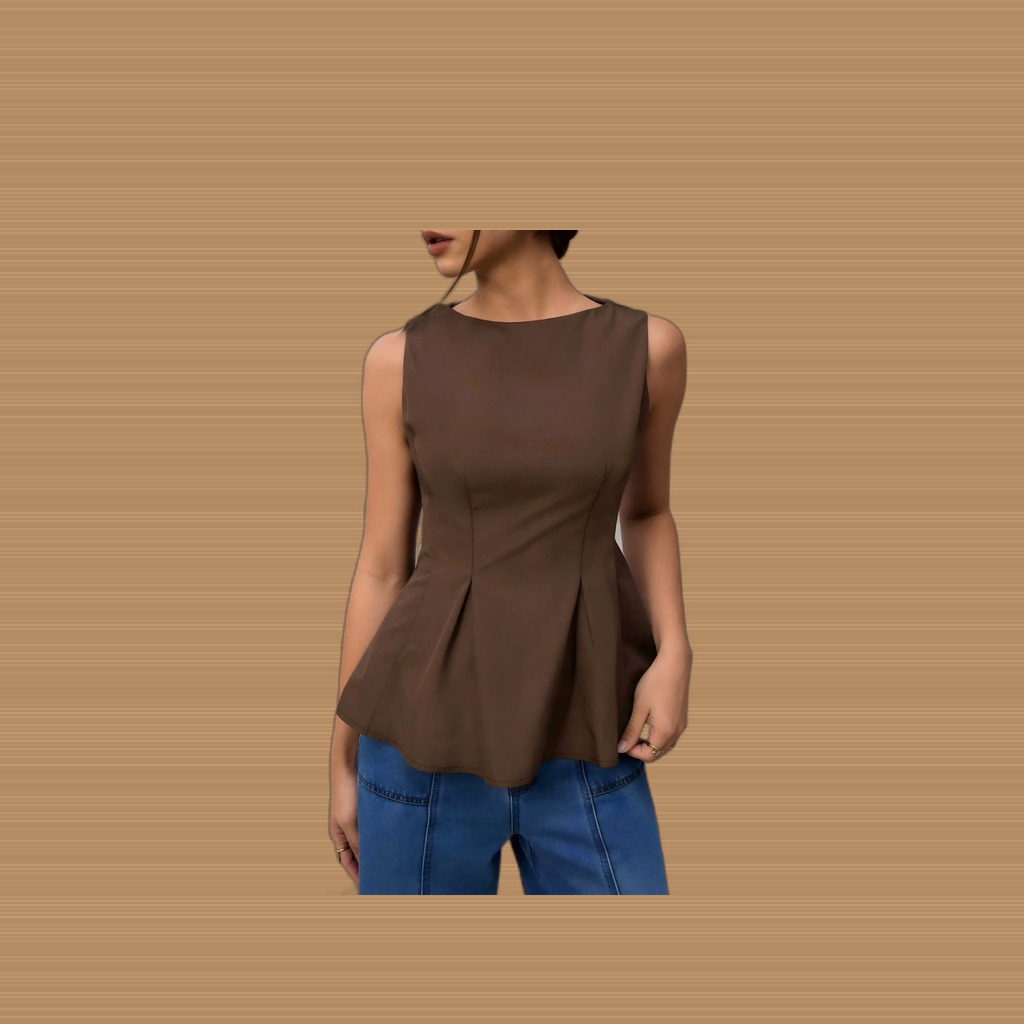 Womens Round-neck Sleeveless Shirt