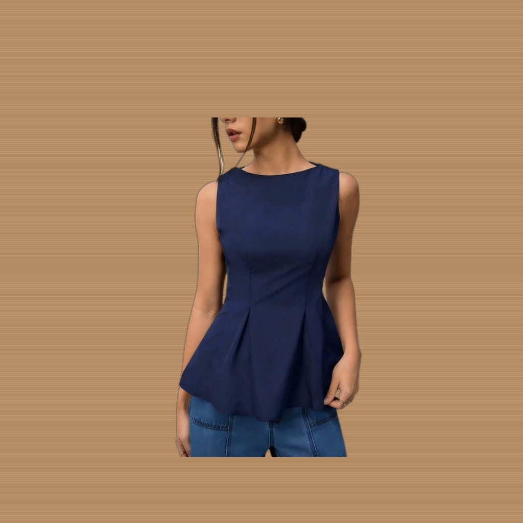 Womens Round-neck Sleeveless Shirt