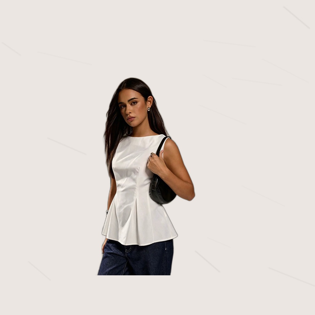 Womens Round-neck Sleeveless Shirt