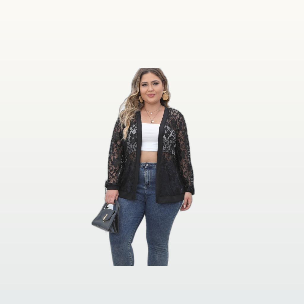 Womens Sexy Mesh Sheer Casual Jacket