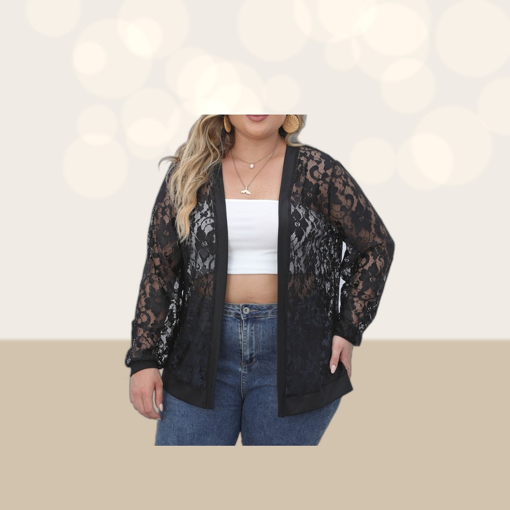 Womens Sexy Mesh Sheer Casual Jacket