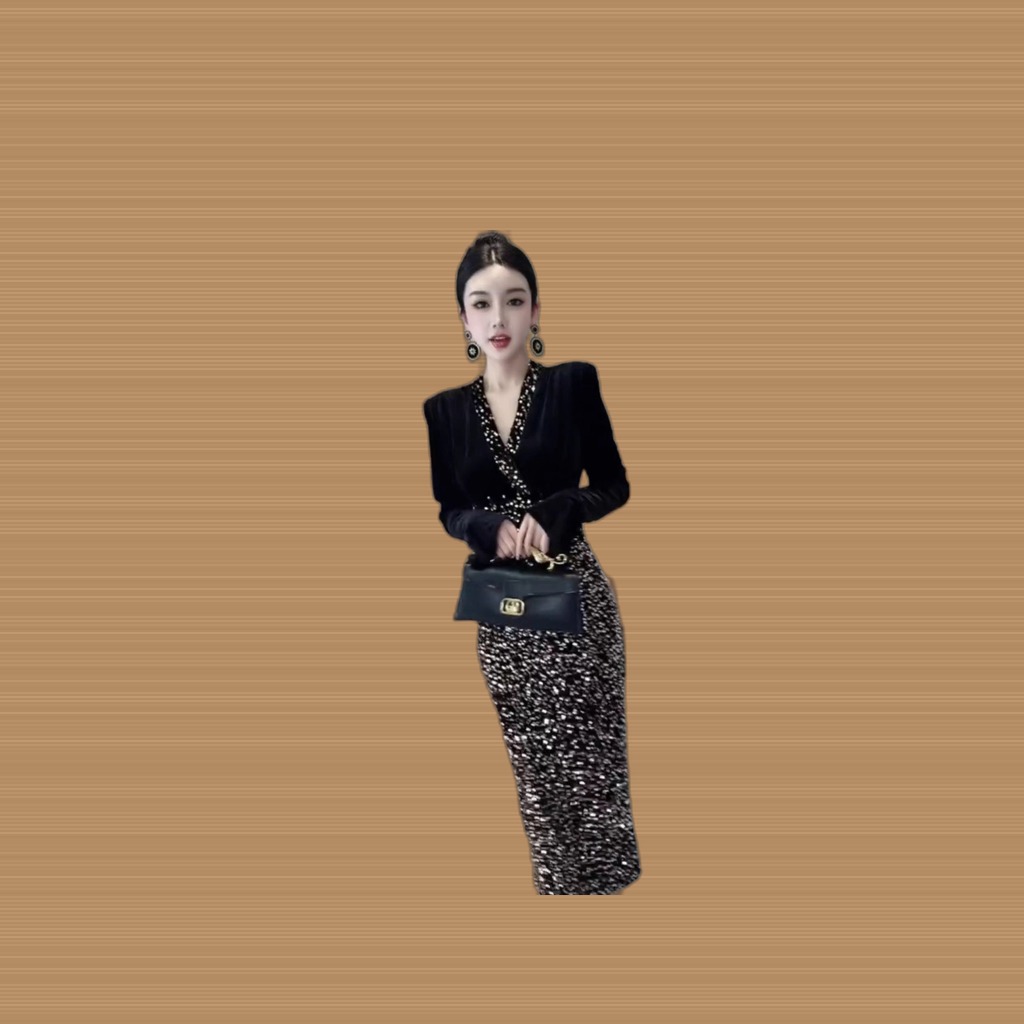 Sequined Slim-Fit Maxi Dress