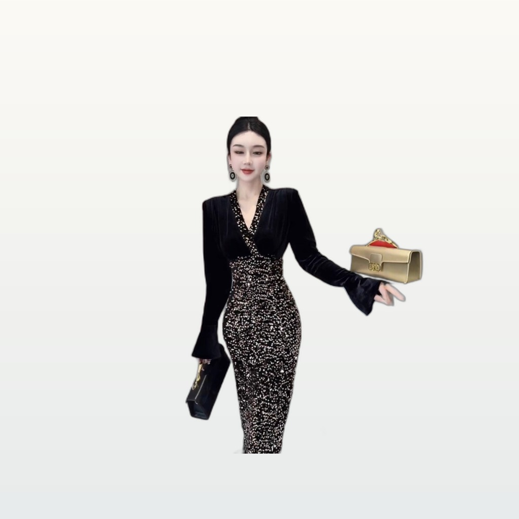 Sequined Slim-Fit Maxi Dress