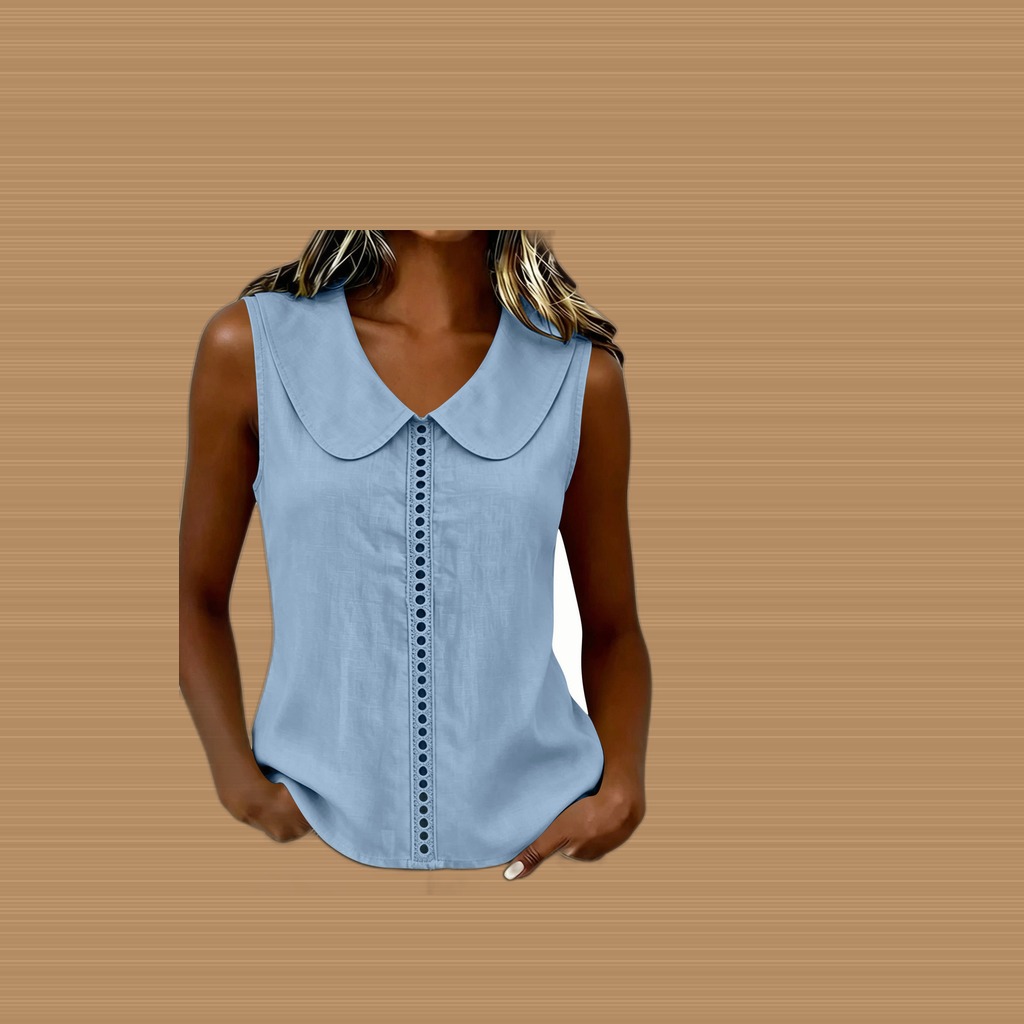 Lace-Panel Sleeveless Vest