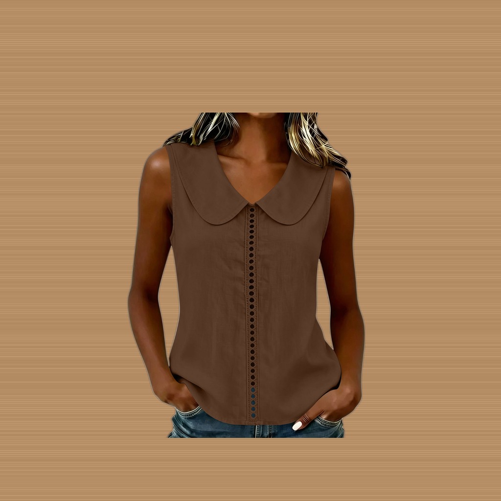 Lace-Panel Sleeveless Vest