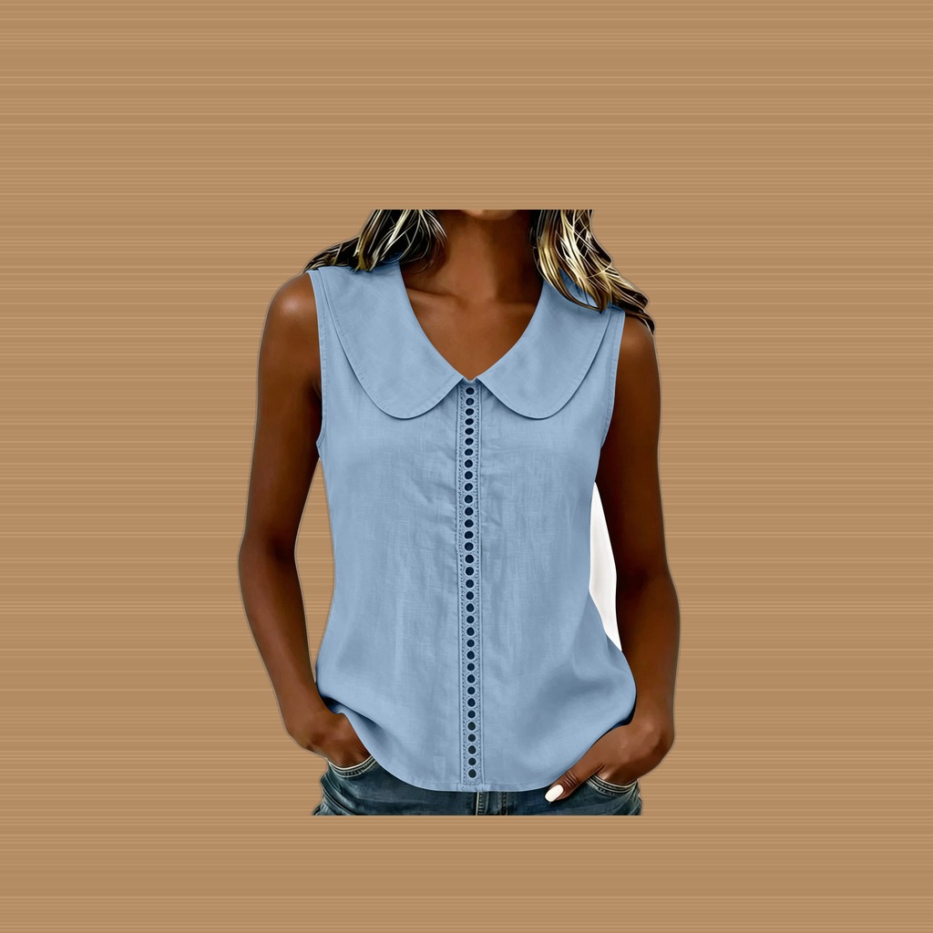 Lace-Panel Sleeveless Vest