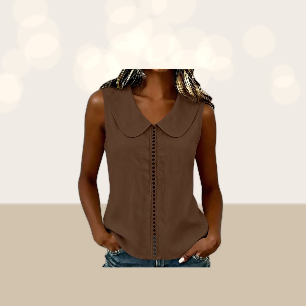 Lace-Panel Sleeveless Vest