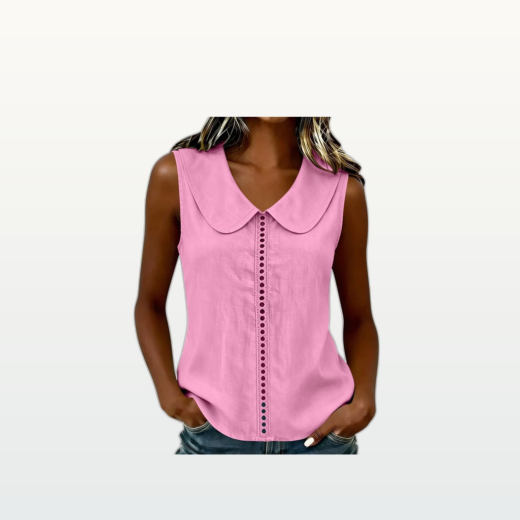 Lace-Panel Sleeveless Vest