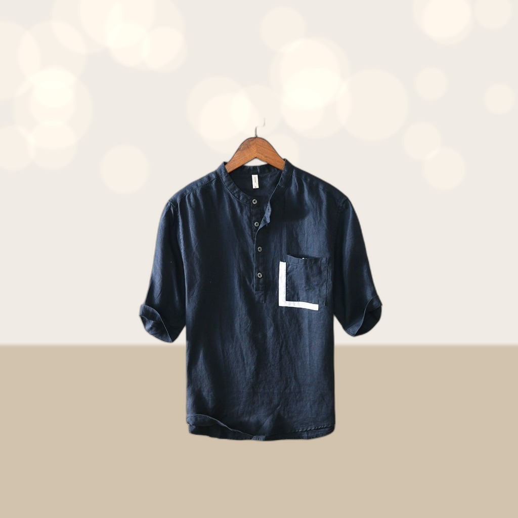 Men's Linen Short-Sleeve Shirt