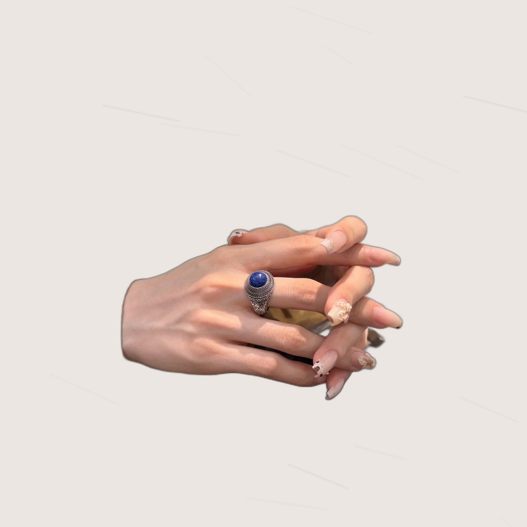 Lapis Lazuli Open Adjustable Womens Ring