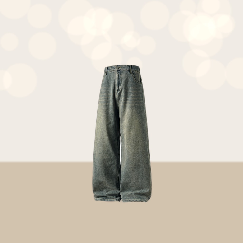 Retro-fit High-street Washed-and-distressed Jeans