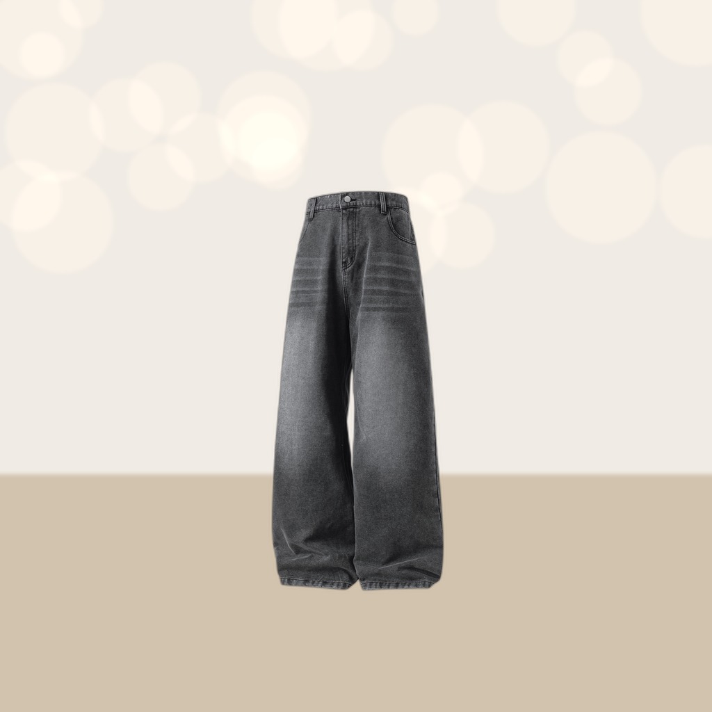 Retro-fit High-street Washed-and-distressed Jeans