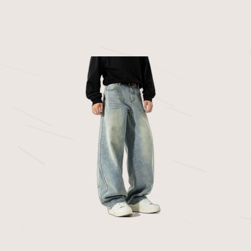 Retro-fit High-street Washed-and-distressed Jeans