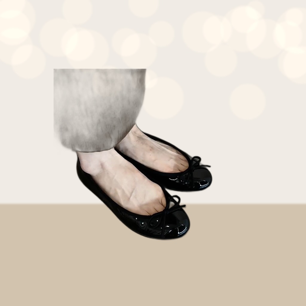 Leather Low-cut Bow Flat Loafers