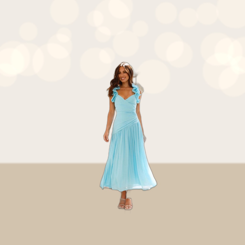 Split-pleated Backless Dress Figure-hugging Style