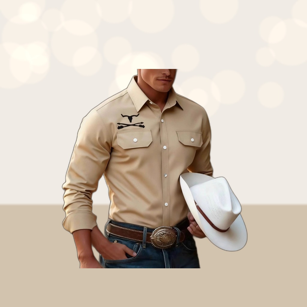 Mens Casual Long-sleeve Pocket Shirt