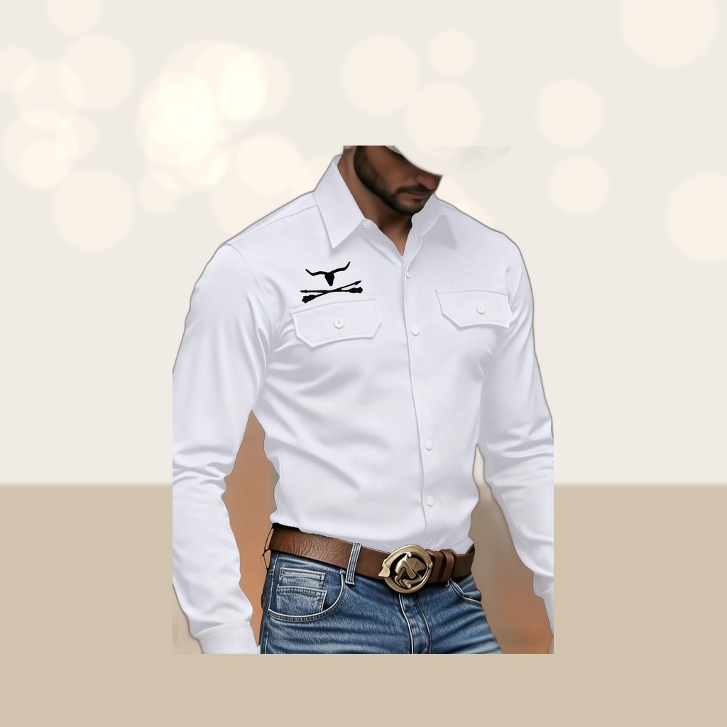 Mens Casual Long-sleeve Pocket Shirt