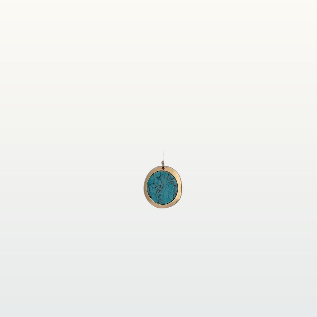 Cross-Border European And American Retro Round Turquoise