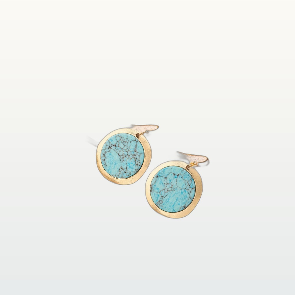 Cross-Border European And American Retro Round Turquoise