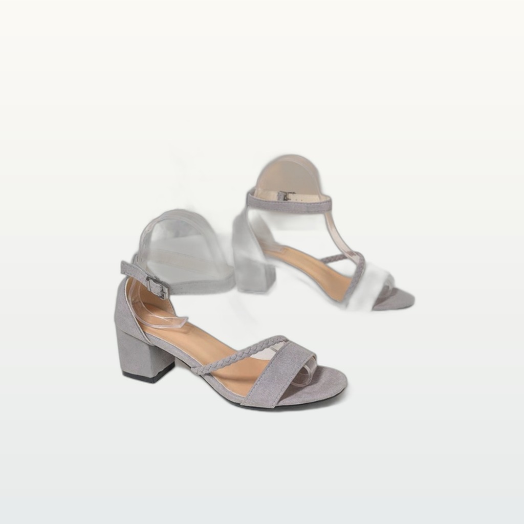 Strap-studded Peep-toe Wedge Sandals
