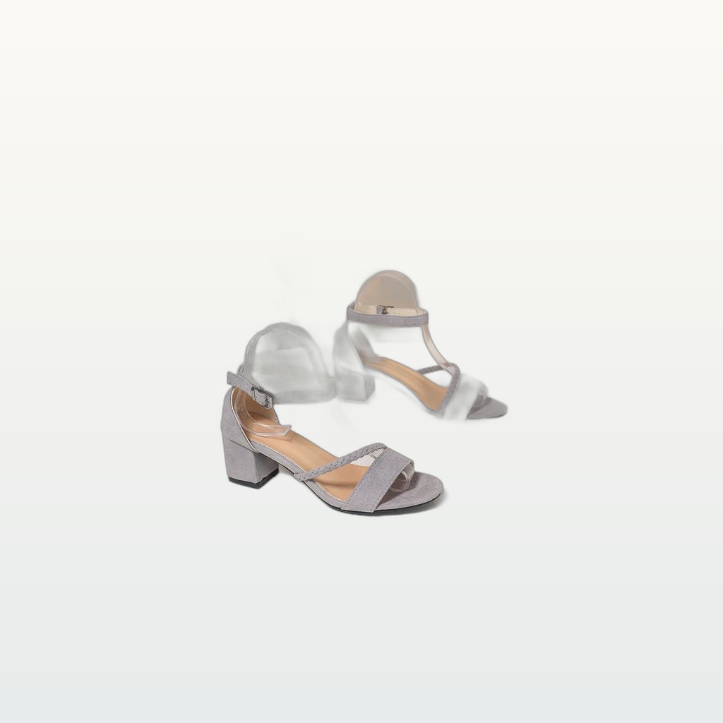 Strap-studded Peep-toe Wedge Sandals