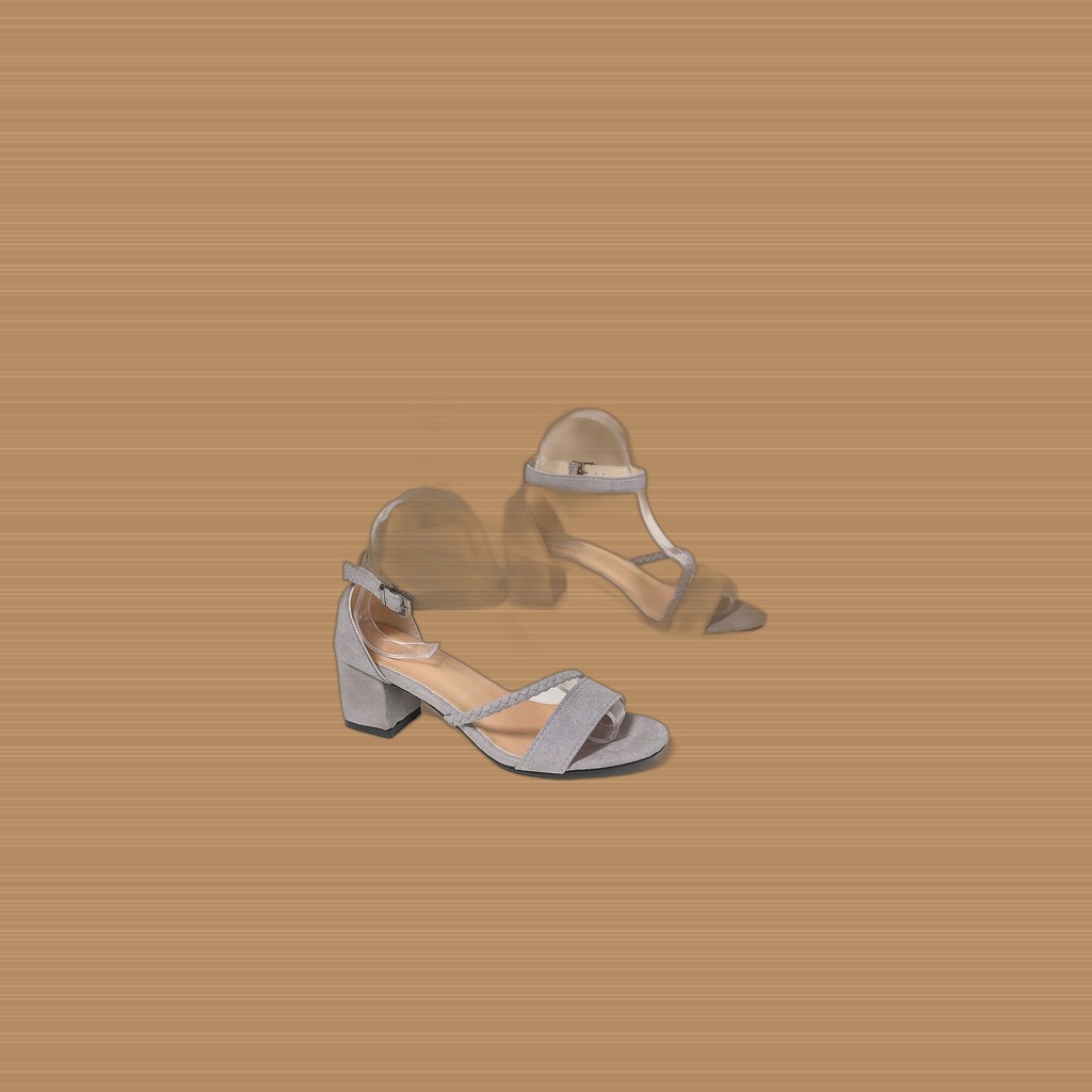 Strap-studded Peep-toe Wedge Sandals