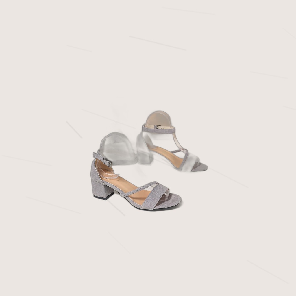 Strap-studded Peep-toe Wedge Sandals