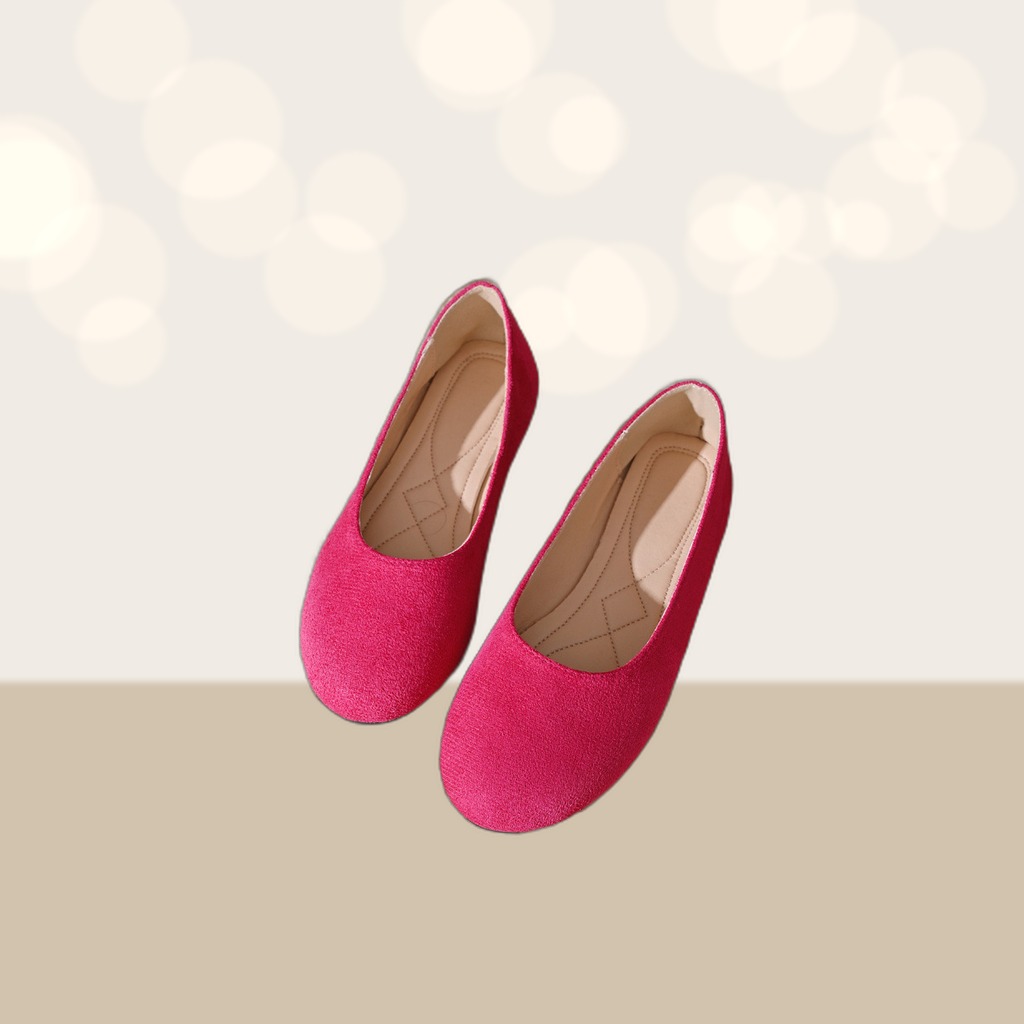Plus-size Round-toe Suede Low-cut Pumps